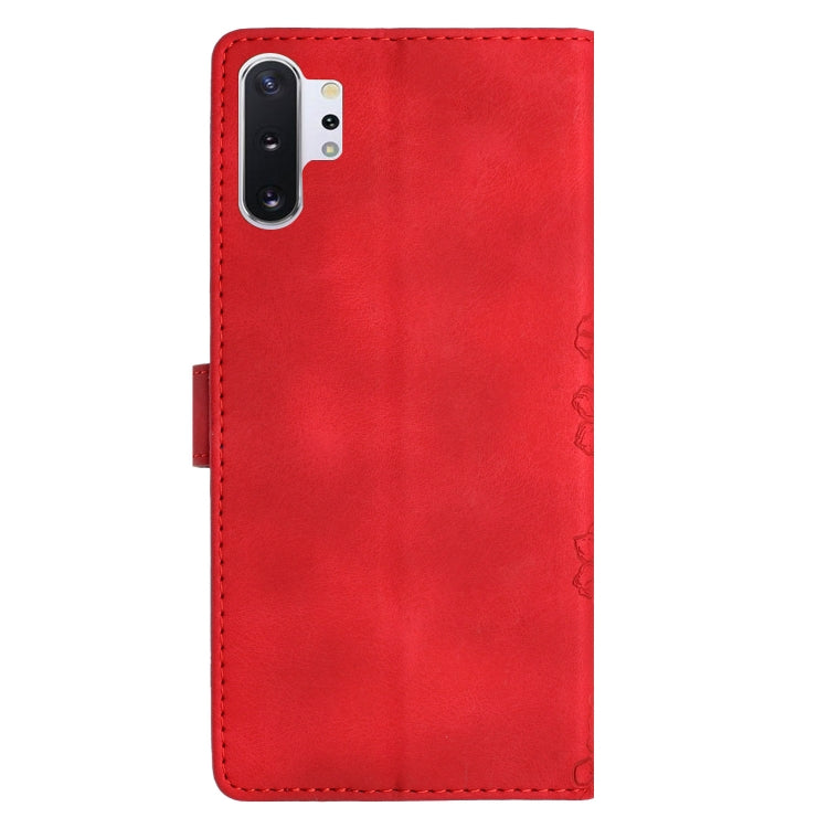 For Samsung Galaxy Note10+ Cherry Blossom Butterfly Skin Feel Embossed PU Phone Case
