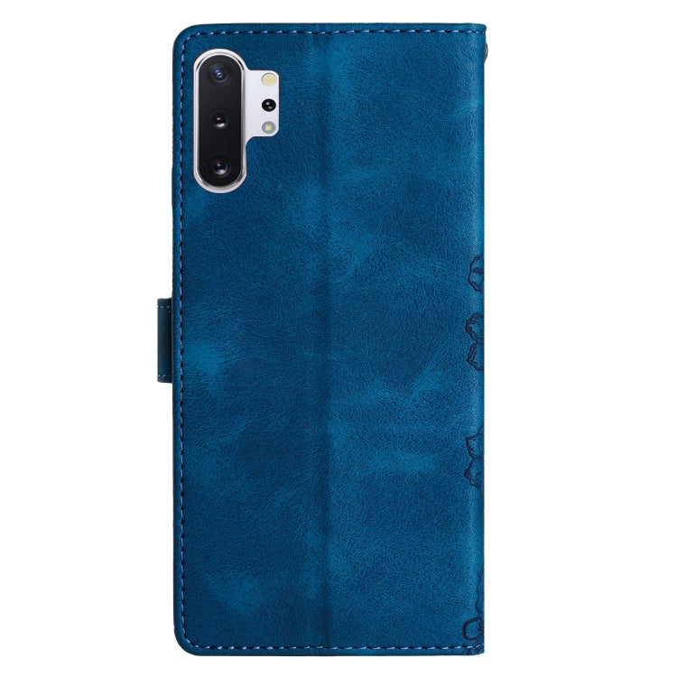 For Samsung Galaxy Note10+ Cherry Blossom Butterfly Skin Feel Embossed PU Phone Case