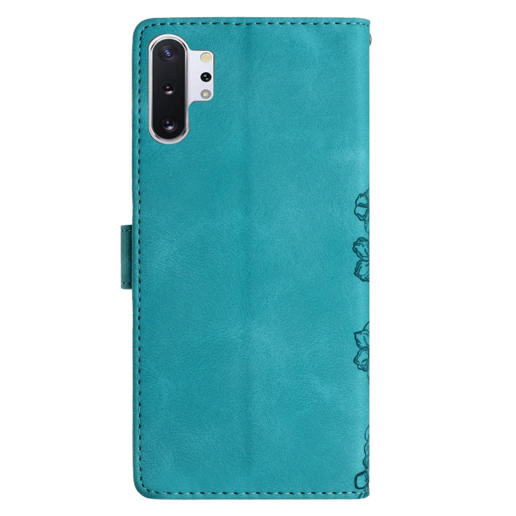 For Samsung Galaxy Note10+ Cherry Blossom Butterfly Skin Feel Embossed PU Phone Case