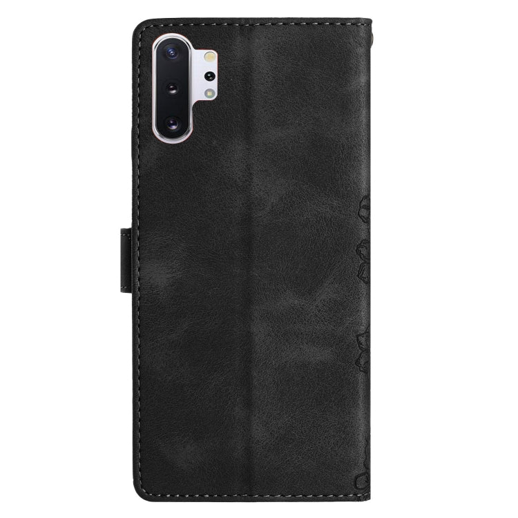 For Samsung Galaxy Note10+ Cherry Blossom Butterfly Skin Feel Embossed PU Phone Case