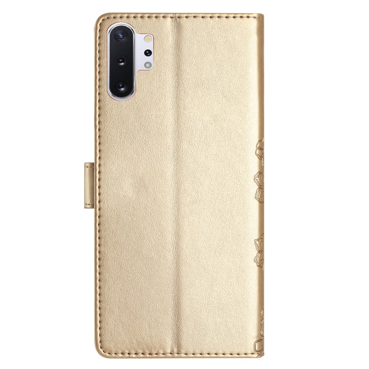 For Samsung Galaxy Note10+ Cherry Blossom Butterfly Skin Feel Embossed PU Phone Case