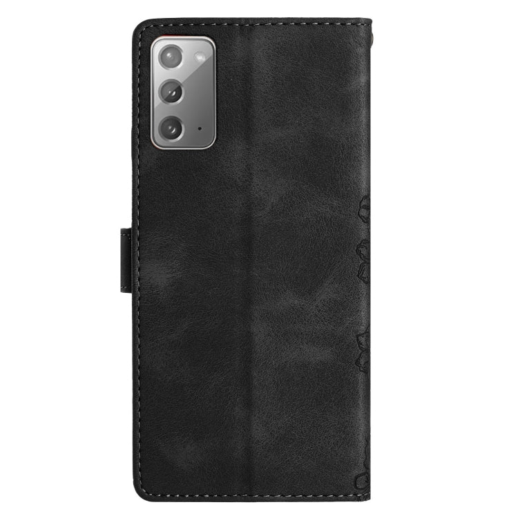 For Samsung Galaxy Note20 Cherry Blossom Butterfly Skin Feel Embossed PU Phone Case