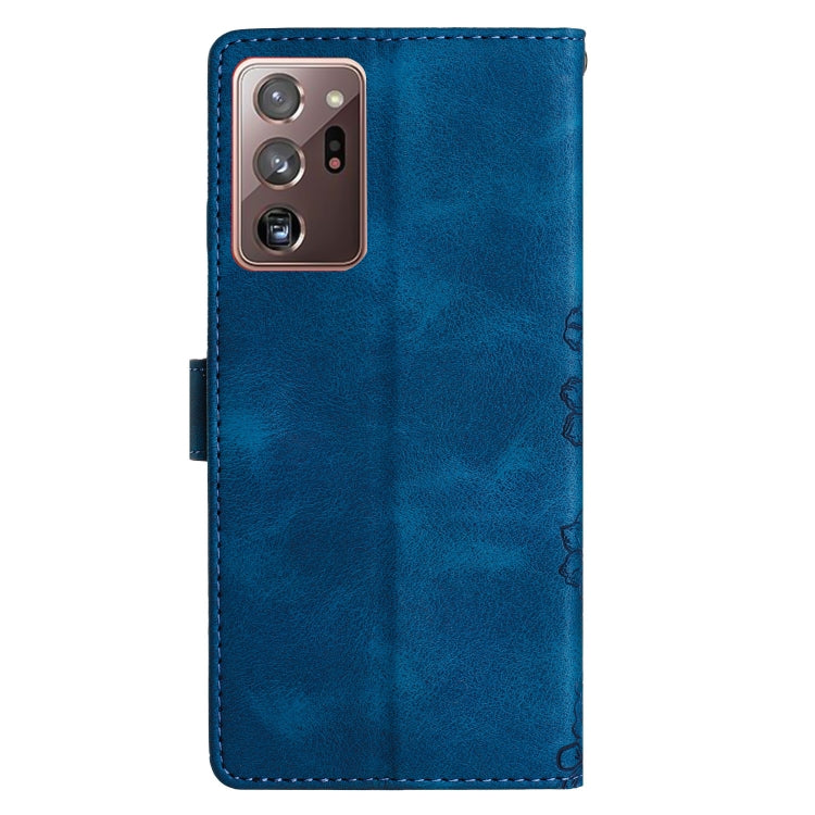 For Samsung Galaxy Note20 Ultra Cherry Blossom Butterfly Skin Feel Embossed PU Phone Case