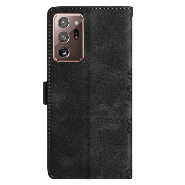 For Samsung Galaxy Note20 Ultra Cherry Blossom Butterfly Skin Feel Embossed PU Phone Case