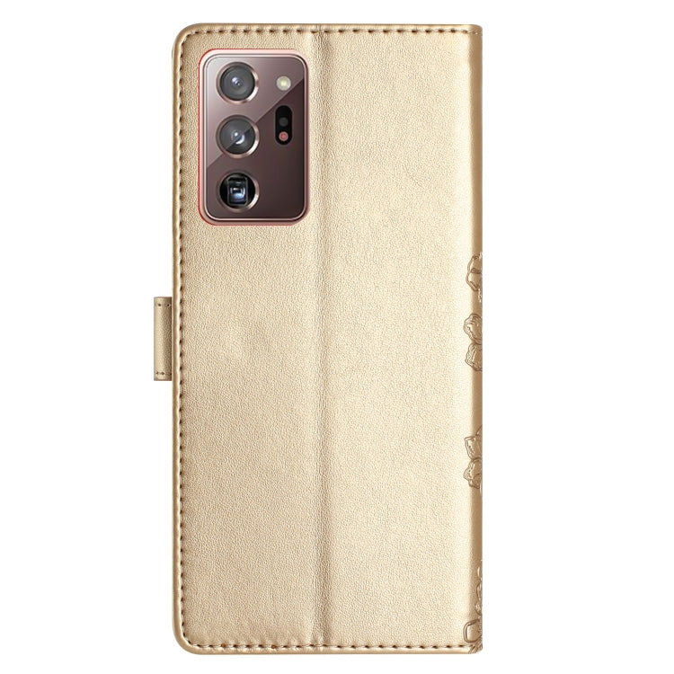 For Samsung Galaxy Note20 Ultra Cherry Blossom Butterfly Skin Feel Embossed PU Phone Case