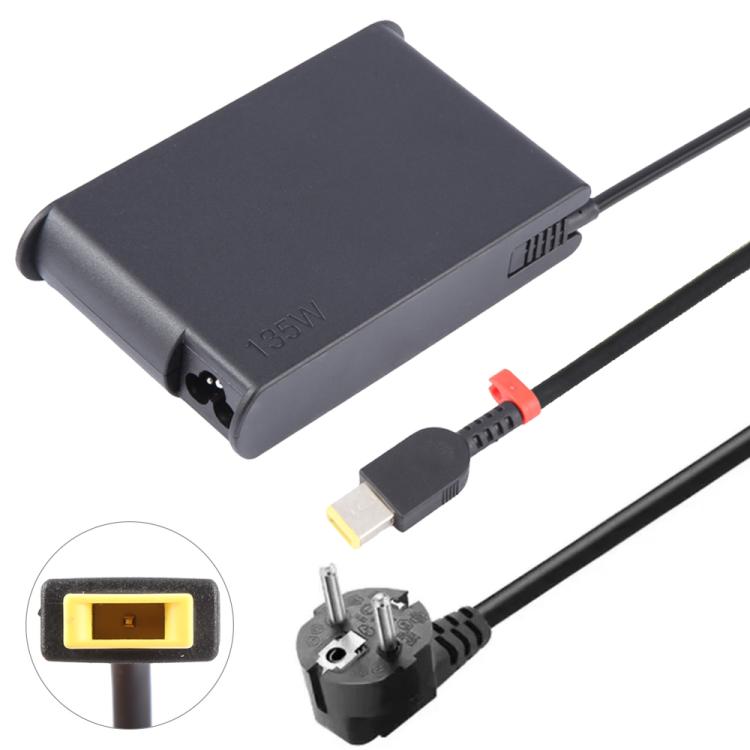135W 20V 6.75A Laptop Notebook Power Adapter with Big Square USB Port For Lenovo Thinkpad / ThinkBook / Xiaoxin, Plug:EU Plug