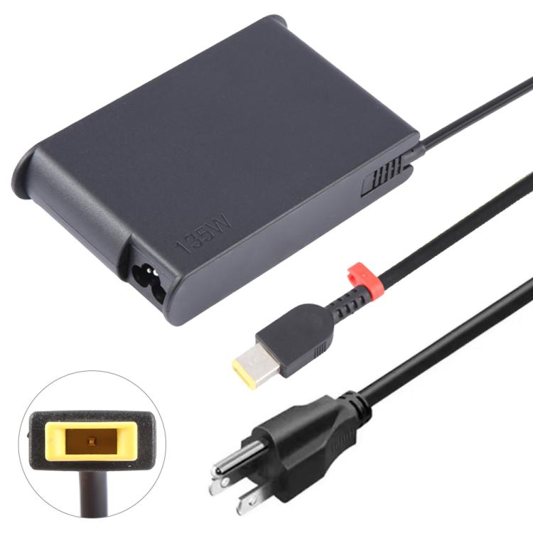135W 20V 6.75A Laptop Notebook Power Adapter with Big Square USB Port For Lenovo Thinkpad / ThinkBook / Xiaoxin, Plug:US Plug