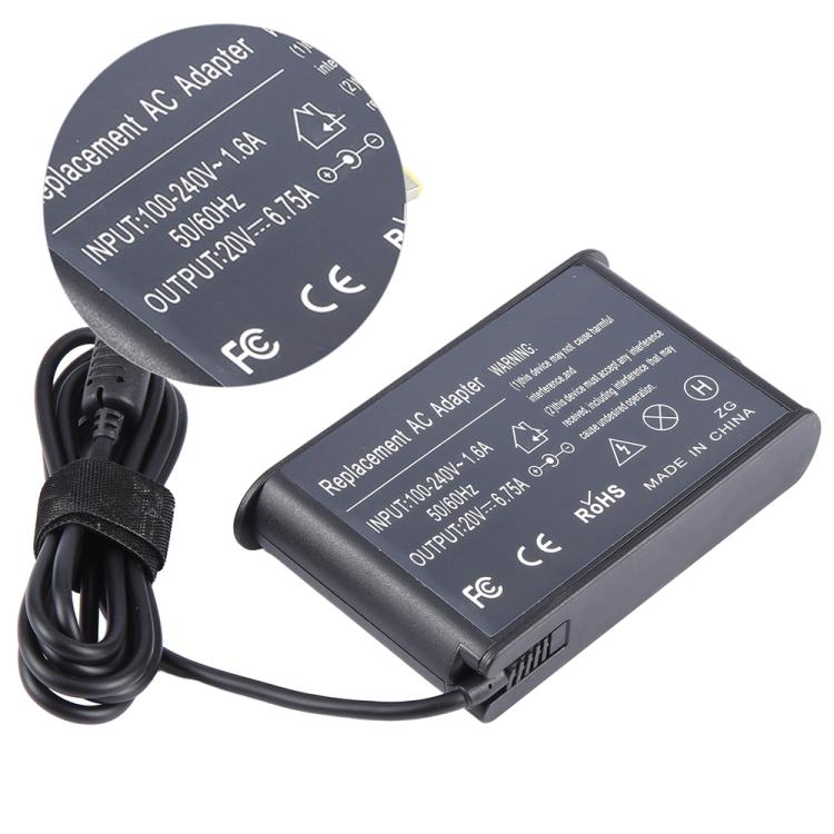 135W 20V 6.75A Laptop Notebook Power Adapter with Big Square USB Port For Lenovo Thinkpad / ThinkBook / Xiaoxin, Plug:US Plug