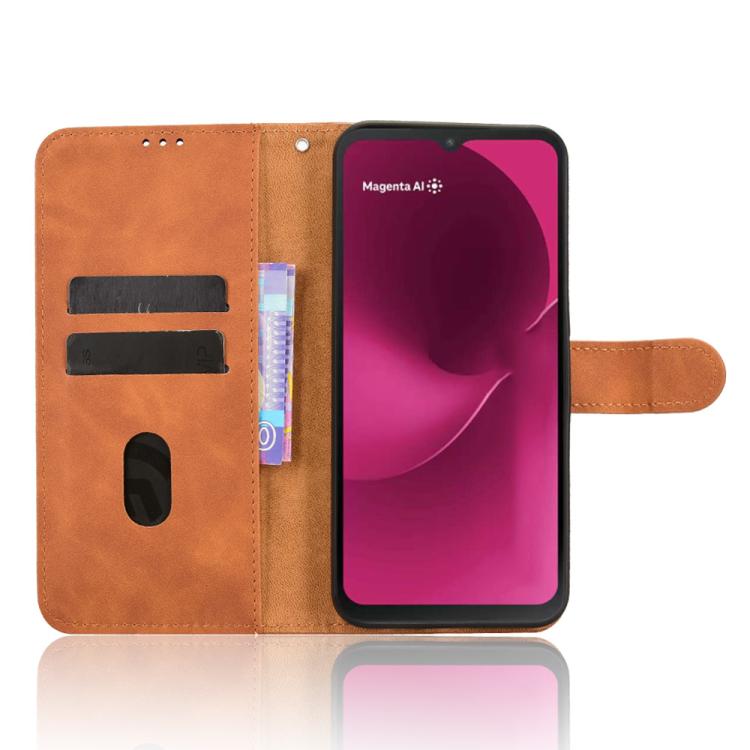 For T-Mobile Revvl 8 5G Skin Feel Magnetic Flip Leather Phone Case