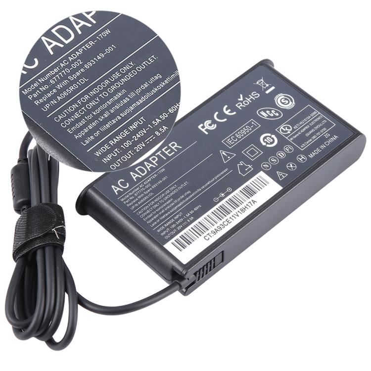 170W 20V 8.5A Laptop Notebook Power Adapter with Big Square USB Port For Lenovo Thinkpad / ThinkBook / Xiaoxin, Plug:US Plug