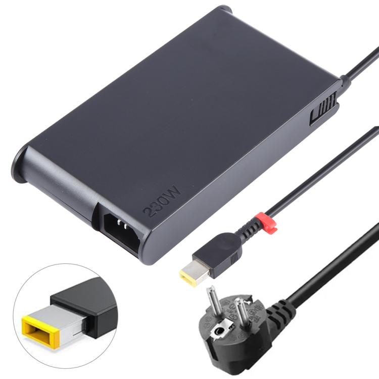 230W 20V 11.5A Laptop Notebook Power Adapter with Big Square USB Port For Lenovo Thinkpad / ThinkBook / Xiaoxin, Plug:EU Plug