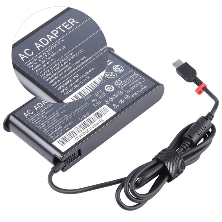230W 20V 11.5A Laptop Notebook Power Adapter with Big Square USB Port For Lenovo Thinkpad / ThinkBook / Xiaoxin, Plug:EU Plug