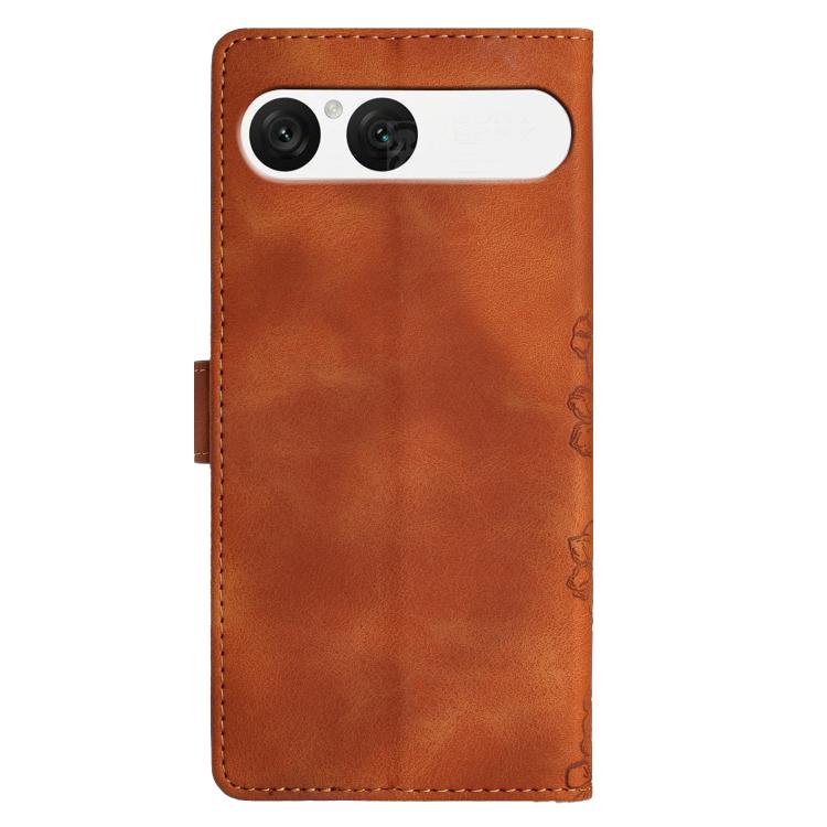 For Sony Xperia 10 VII Cherry Blossom Butterfly Skin Feel Embossed PU Phone Case