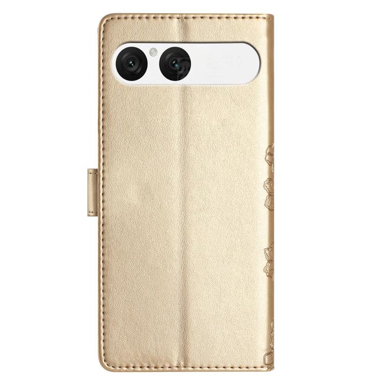For Sony Xperia 10 VII Cherry Blossom Butterfly Skin Feel Embossed PU Phone Case