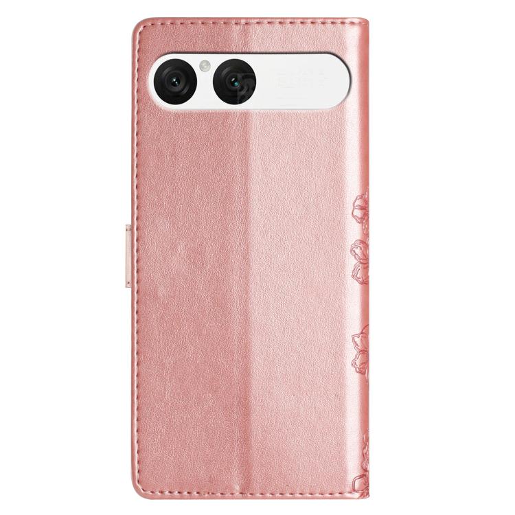For Sony Xperia 10 VII Cherry Blossom Butterfly Skin Feel Embossed PU Phone Case
