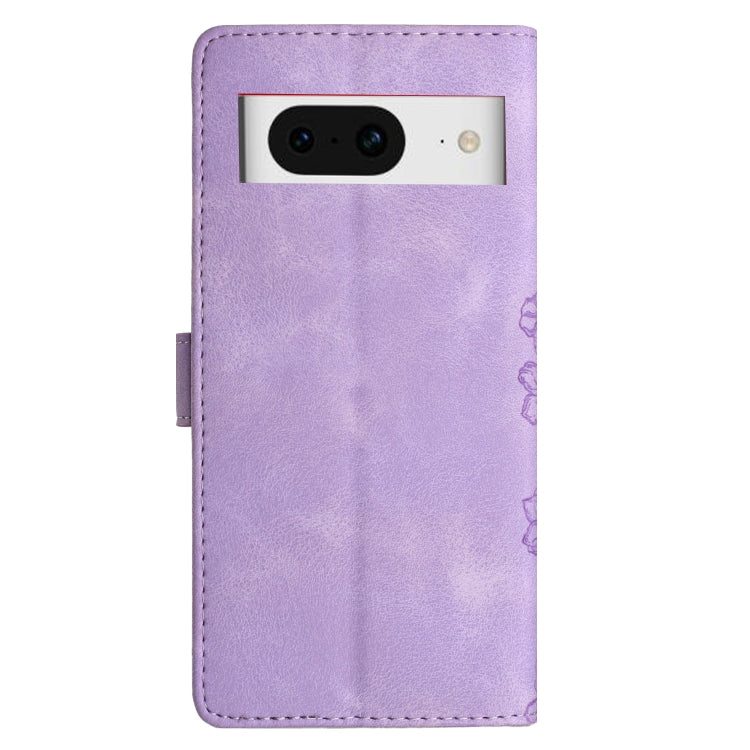 For Google Pixel 8 Cherry Blossom Butterfly Skin Feel Embossed PU Phone Case