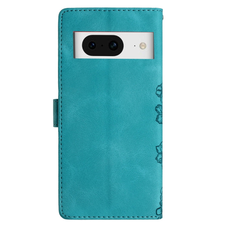 For Google Pixel 8 Cherry Blossom Butterfly Skin Feel Embossed PU Phone Case