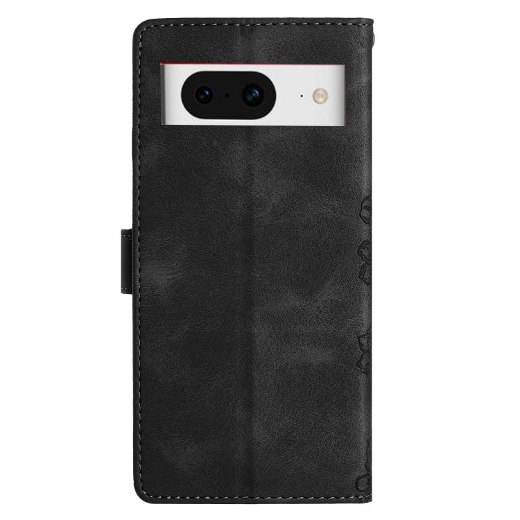 For Google Pixel 8 Cherry Blossom Butterfly Skin Feel Embossed PU Phone Case