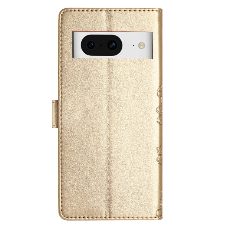 For Google Pixel 8 Cherry Blossom Butterfly Skin Feel Embossed PU Phone Case