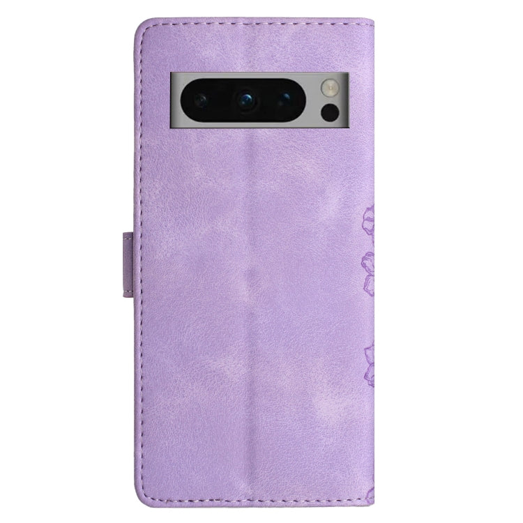 For Google Pixel 8 Pro Cherry Blossom Butterfly Skin Feel Embossed PU Phone Case