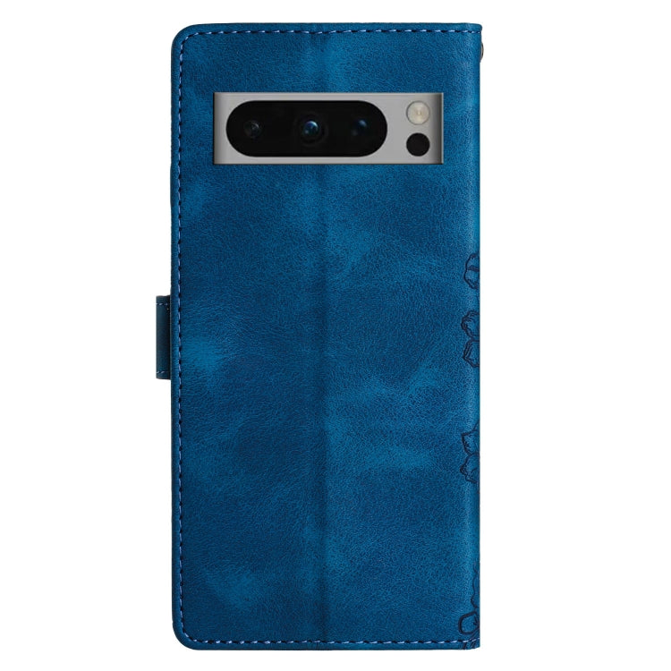 For Google Pixel 8 Pro Cherry Blossom Butterfly Skin Feel Embossed PU Phone Case