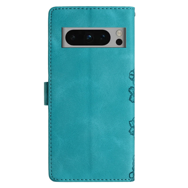 For Google Pixel 8 Pro Cherry Blossom Butterfly Skin Feel Embossed PU Phone Case