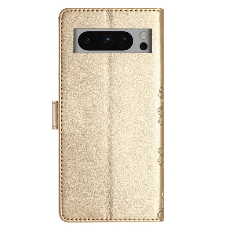 For Google Pixel 8 Pro Cherry Blossom Butterfly Skin Feel Embossed PU Phone Case