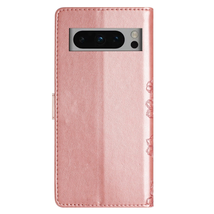 For Google Pixel 8 Pro Cherry Blossom Butterfly Skin Feel Embossed PU Phone Case