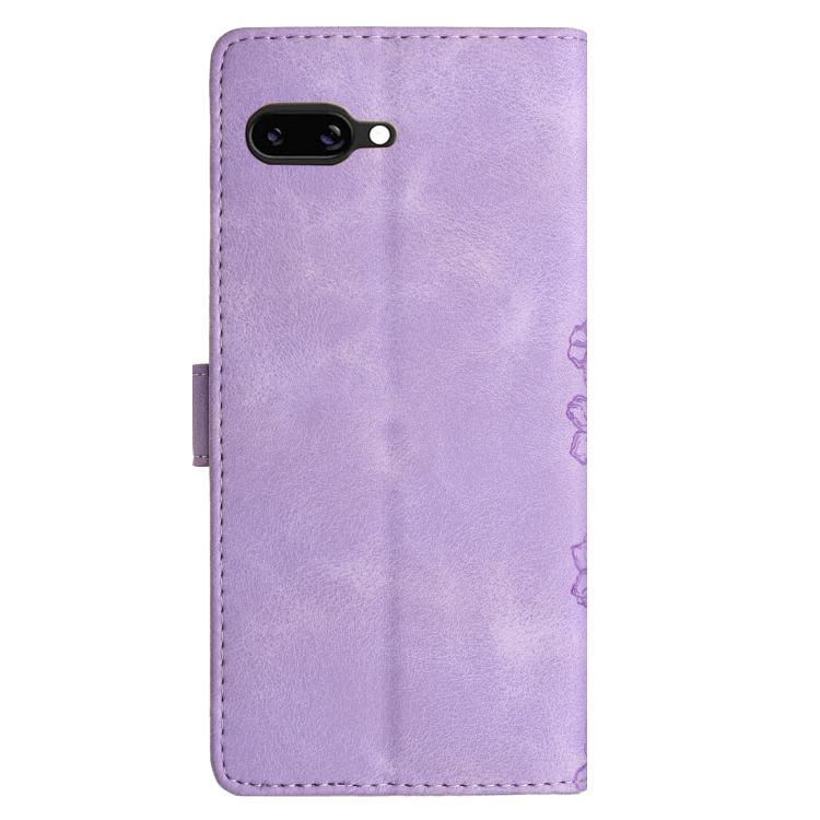 For Google Pixel 9a Cherry Blossom Butterfly Skin Feel Embossed PU Phone Case