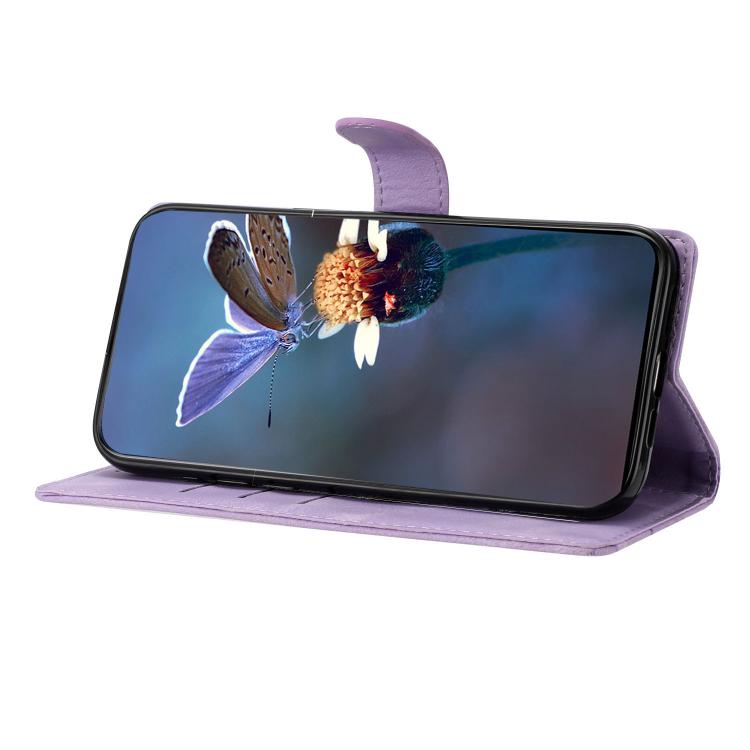 For Google Pixel 9a Cherry Blossom Butterfly Skin Feel Embossed PU Phone Case