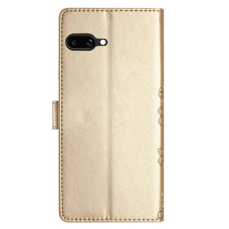 For Google Pixel 9a Cherry Blossom Butterfly Skin Feel Embossed PU Phone Case