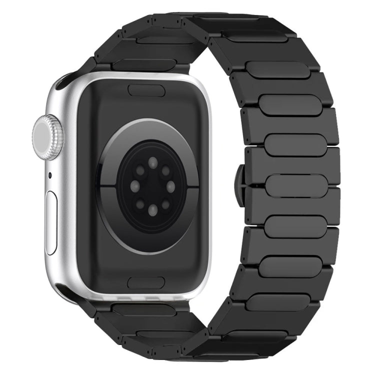 For Apple Watch SE 2023 44mm Oval Butterfly Buckle Titanium Alloy Watch Band