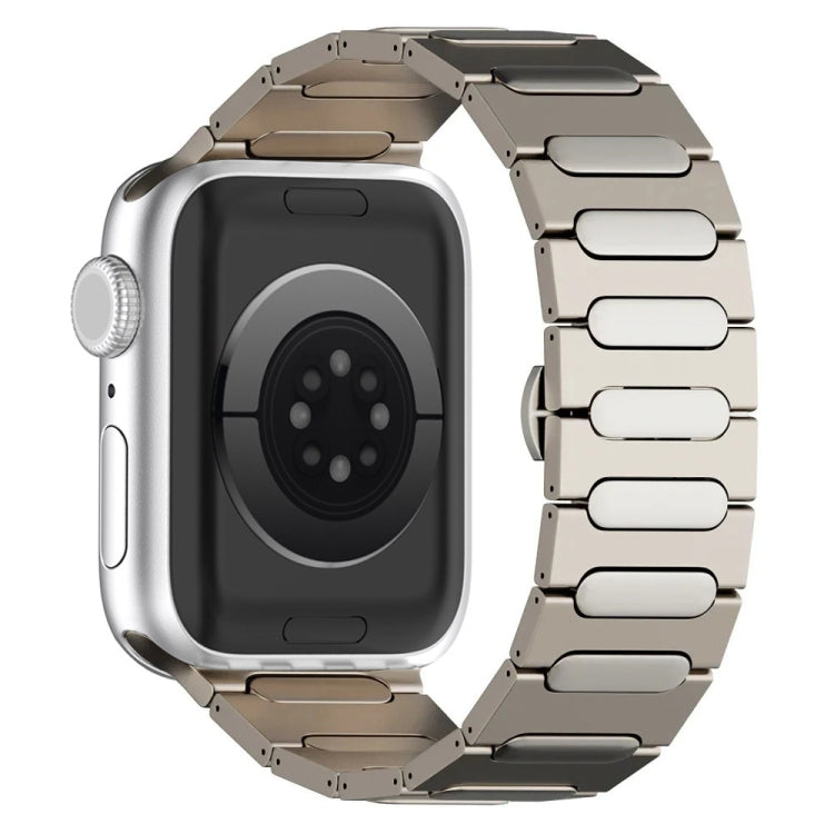 For Apple Watch SE 2023 44mm Oval Butterfly Buckle Titanium Alloy Watch Band