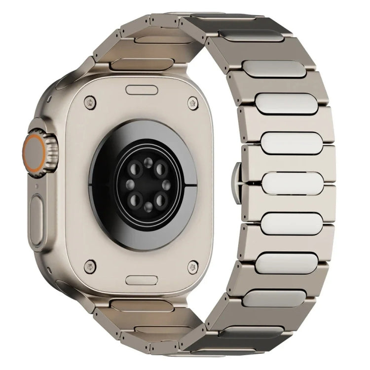 For Apple Watch Ultra 2 49mm Oval Butterfly Buckle Titanium Alloy Watch Band