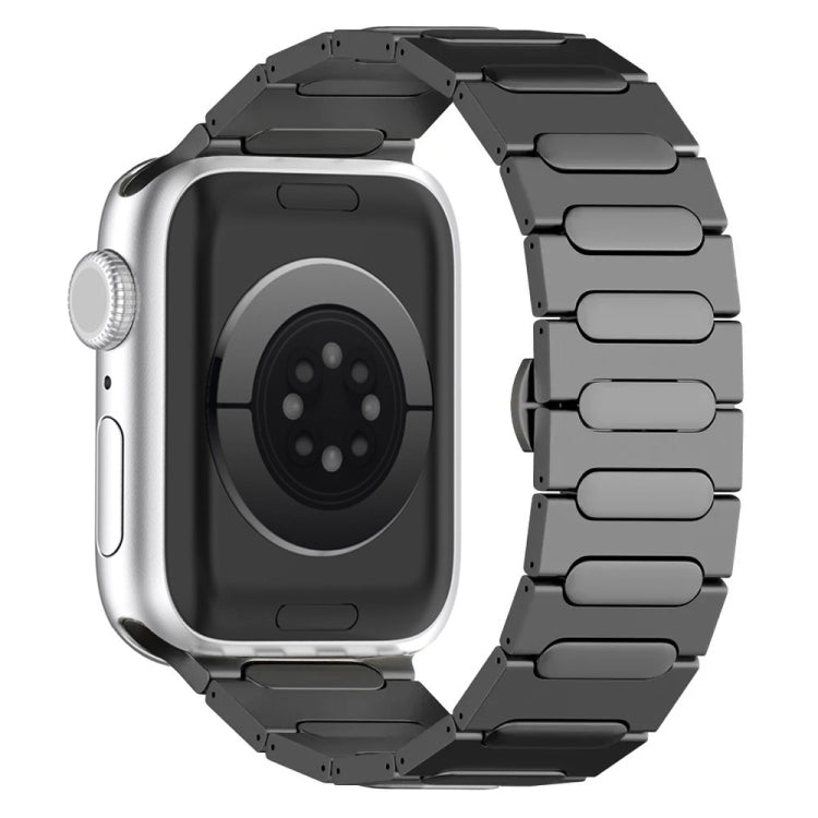 For Apple Watch Series 9 45mm Oval Butterfly Buckle Titanium Alloy Watch Band