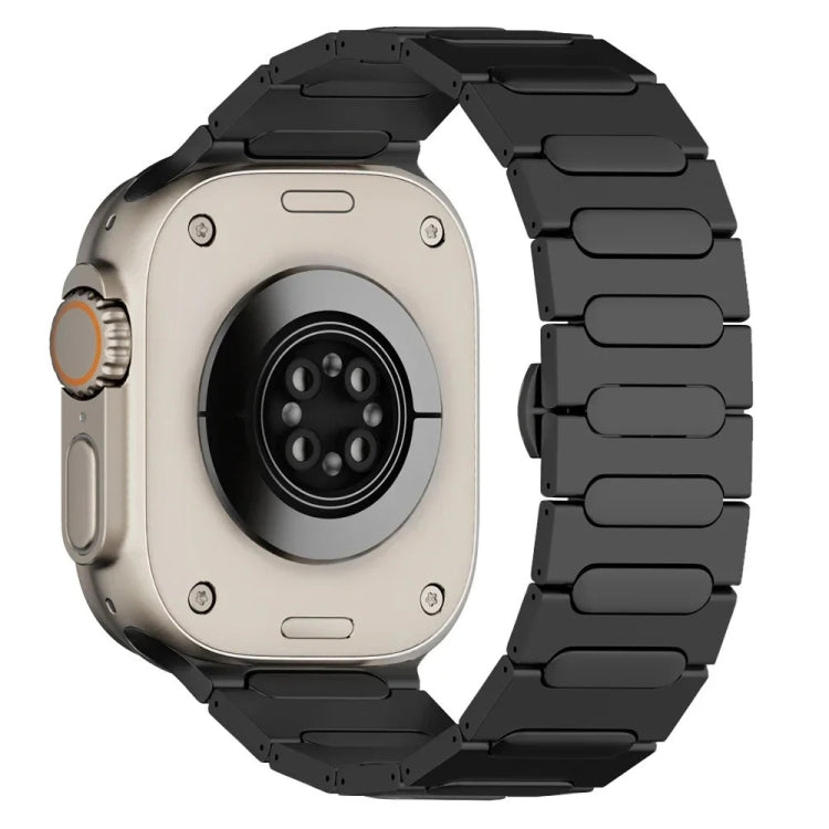 For Apple Watch Ultra 49mm Oval Butterfly Buckle Titanium Alloy Watch Band