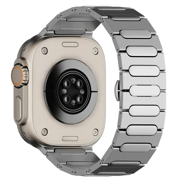 For Apple Watch Ultra 49mm Oval Butterfly Buckle Titanium Alloy Watch Band