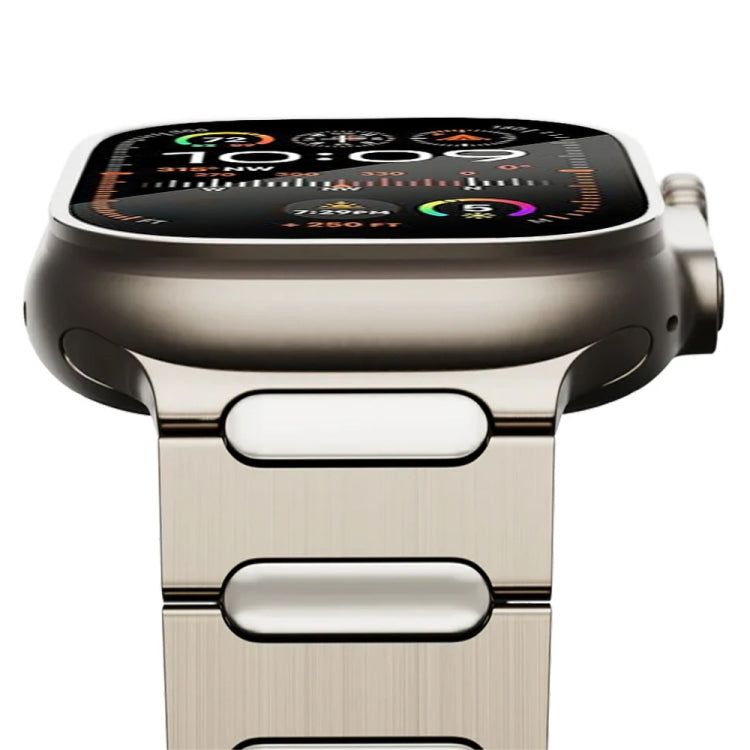 For Apple Watch SE 44mm Oval Butterfly Buckle Titanium Alloy Watch Band