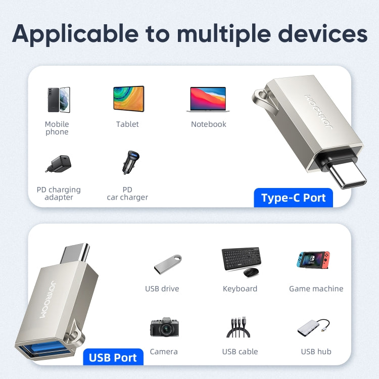 JOYROOM S-H151 Upgraded Version USB-C / Type-C Male c 3.0 Female OTG Adapter - Pearl Nickel