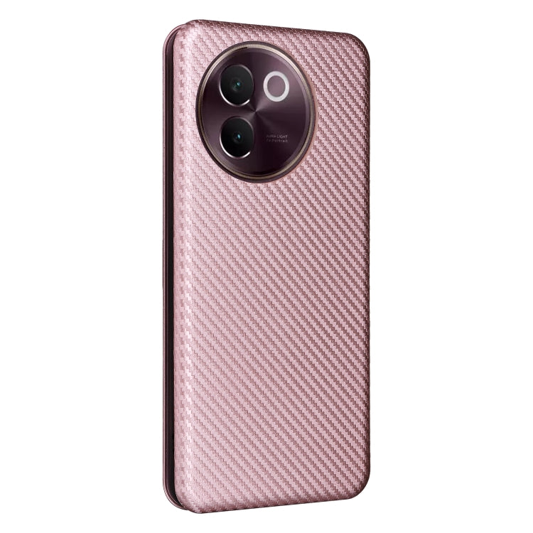 For vivo V30e Carbon Fiber Texture Flip Leather Phone Case