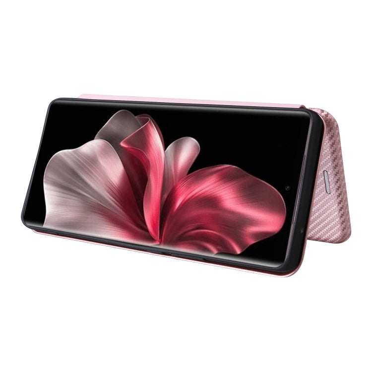 For vivo V30e Carbon Fiber Texture Flip Leather Phone Case