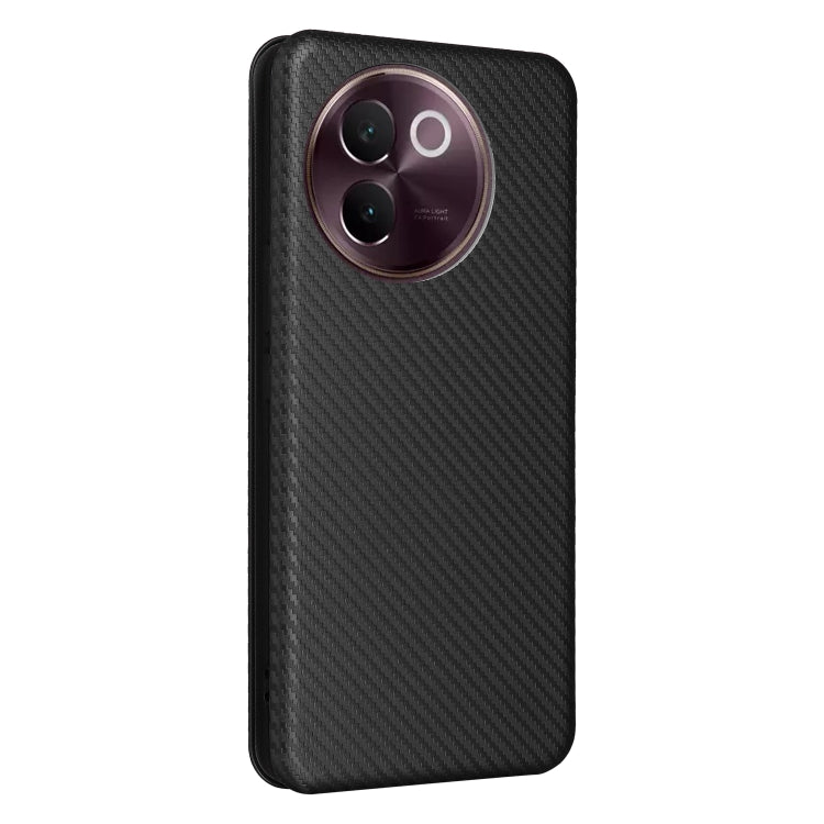 For vivo V30e Carbon Fiber Texture Flip Leather Phone Case