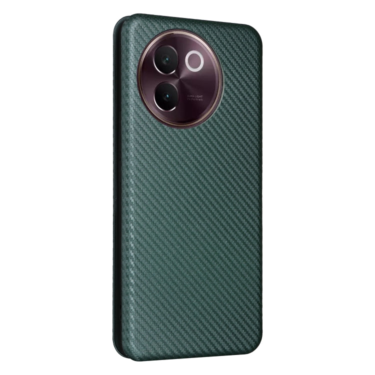 For vivo V30e Carbon Fiber Texture Flip Leather Phone Case