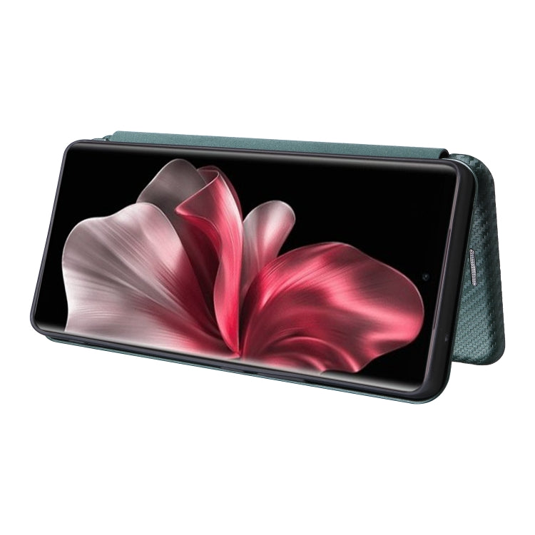 For vivo V30e Carbon Fiber Texture Flip Leather Phone Case
