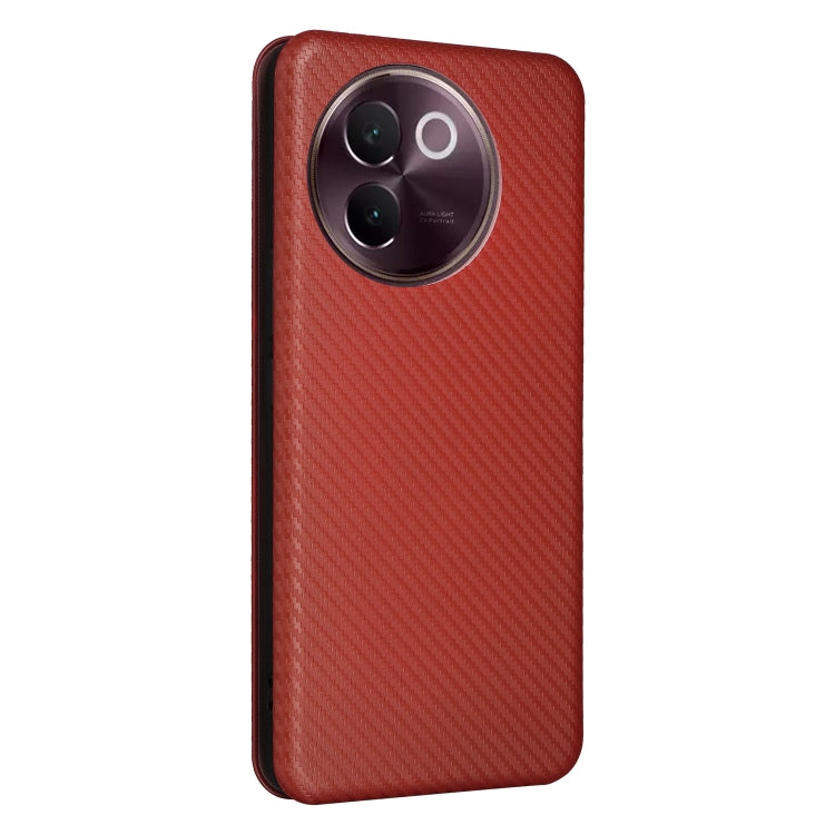 For vivo V30e Carbon Fiber Texture Flip Leather Phone Case