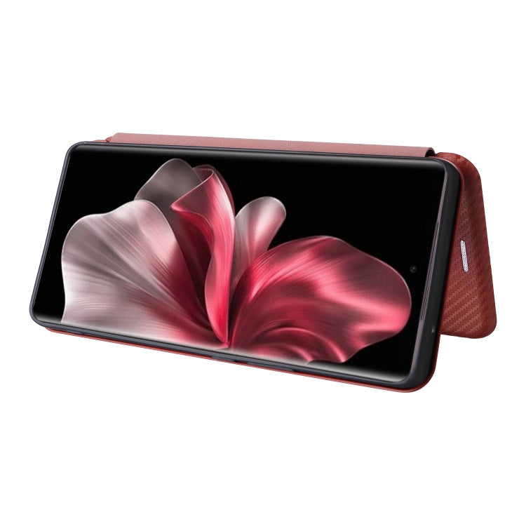 For vivo V30e Carbon Fiber Texture Flip Leather Phone Case