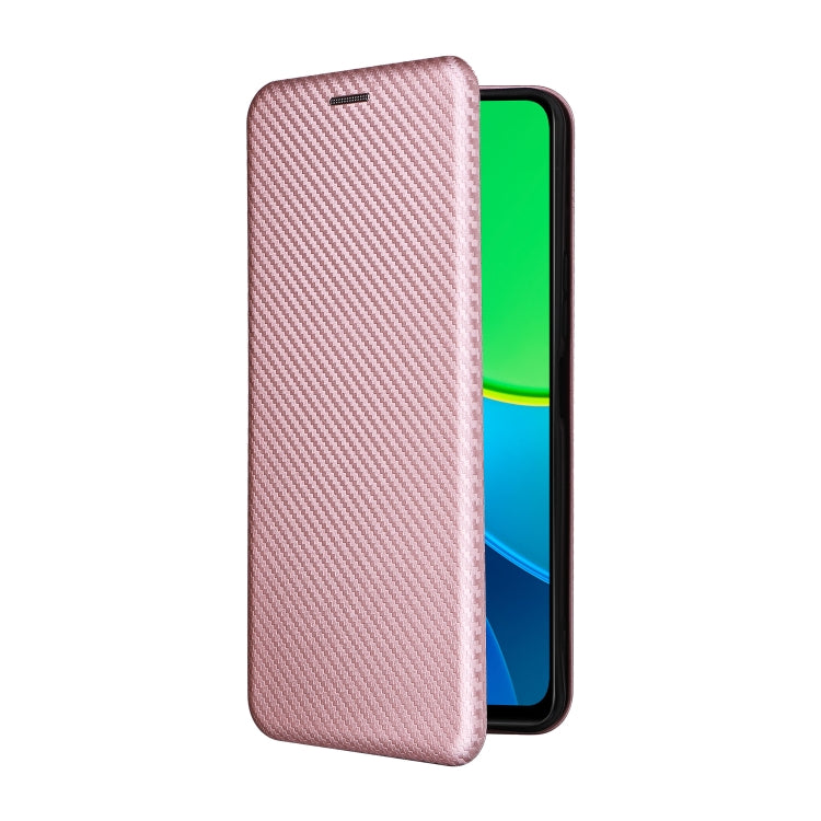 For vivo Y19s 4G Global Carbon Fiber Texture Flip Leather Phone Case