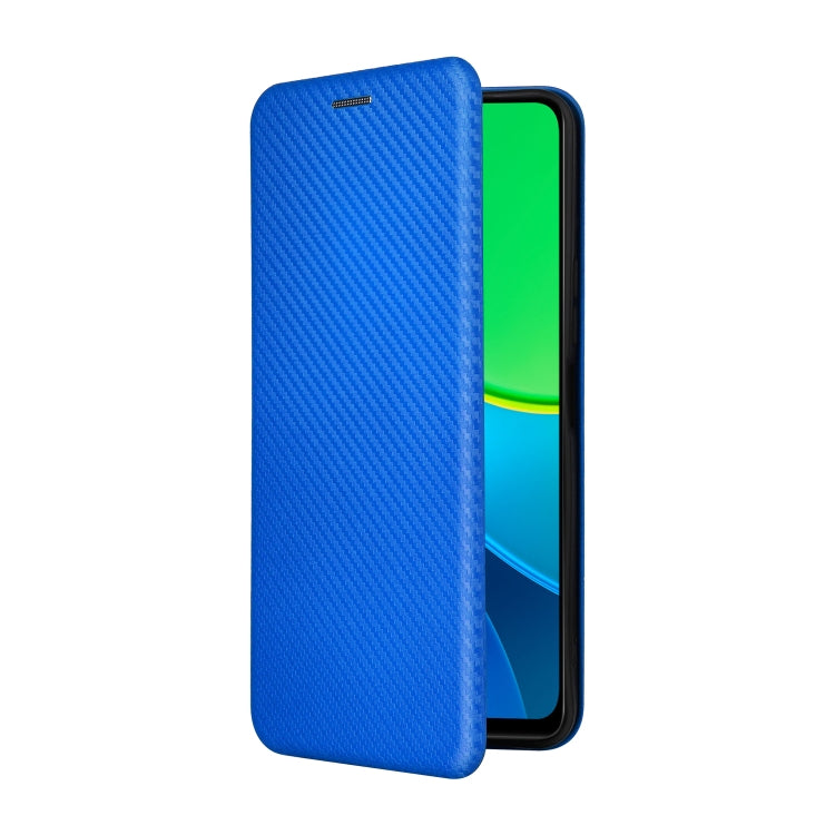 For vivo Y19s 4G Global Carbon Fiber Texture Flip Leather Phone Case