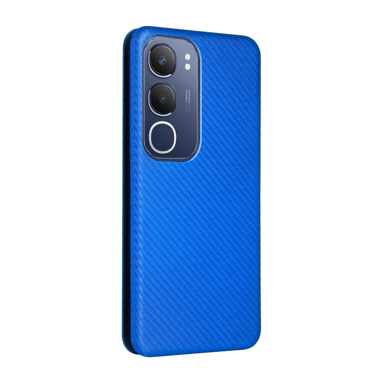 For vivo Y19s 4G Global Carbon Fiber Texture Flip Leather Phone Case