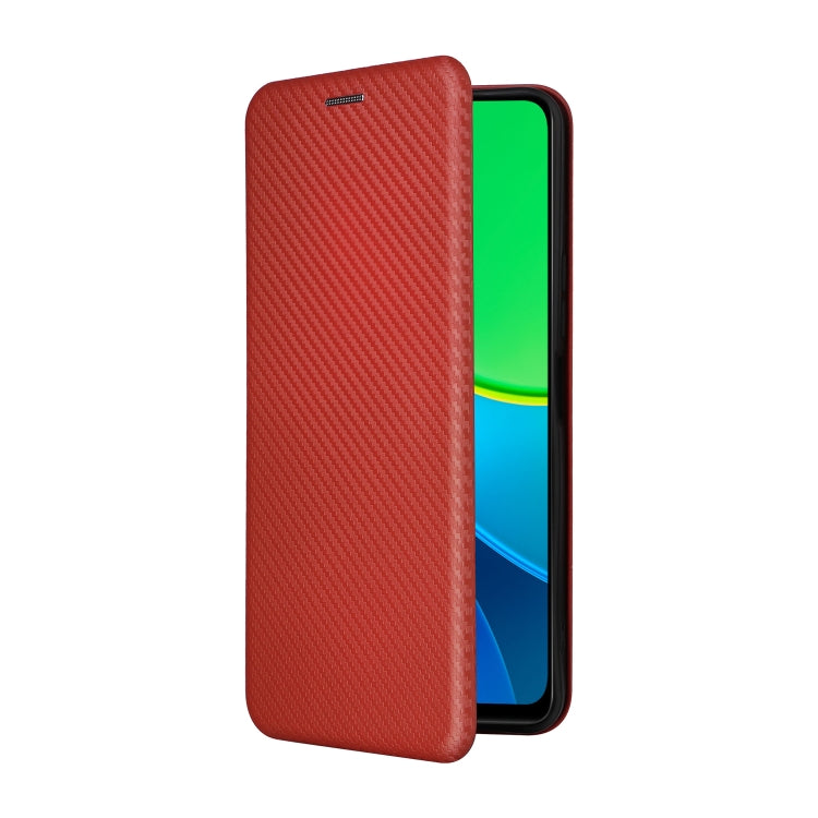 For vivo Y19s 4G Global Carbon Fiber Texture Flip Leather Phone Case